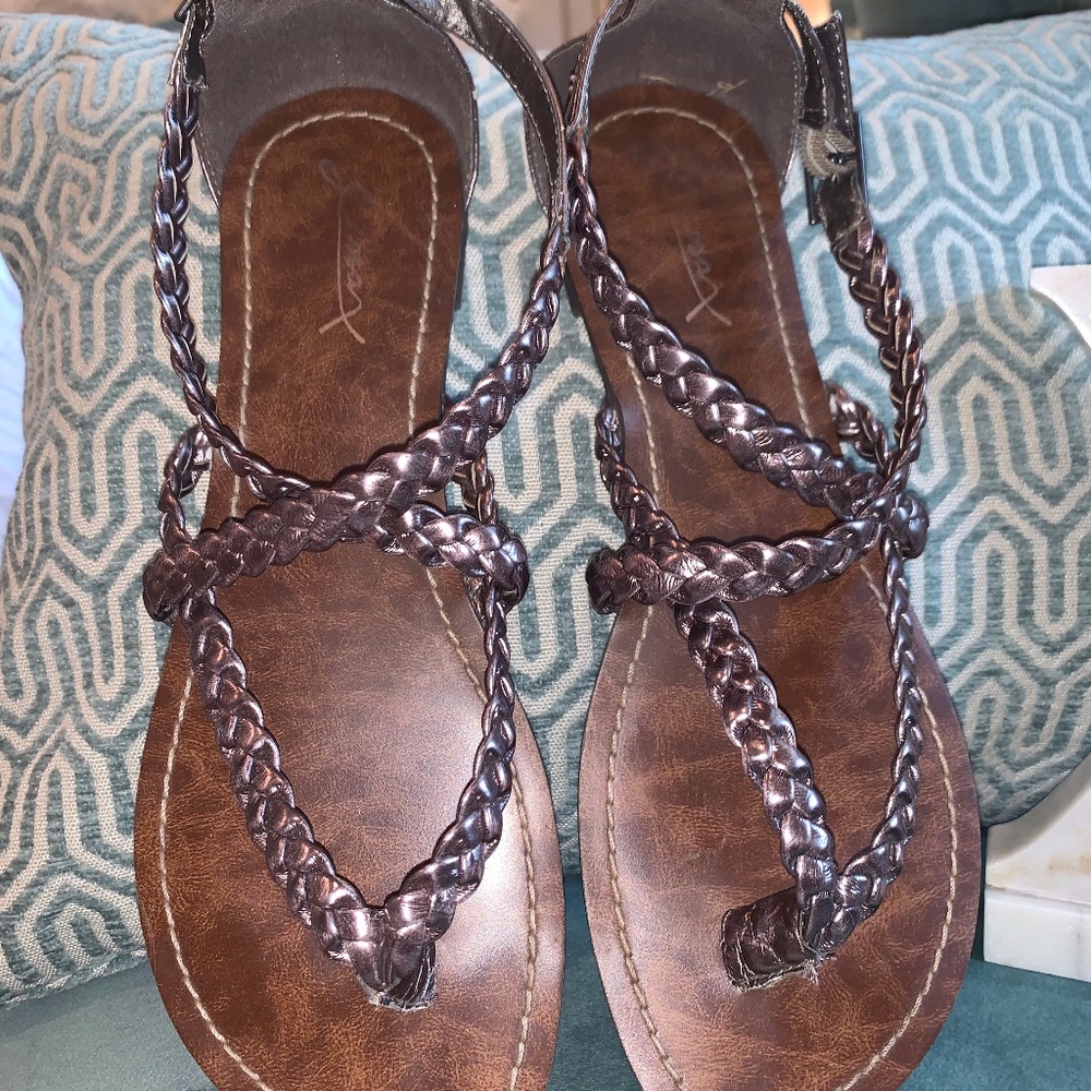 metallic purple sandals